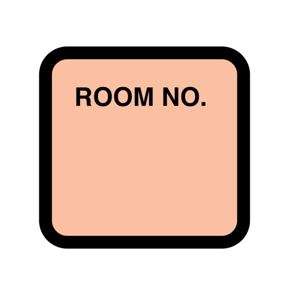 Printed Chart Labels - Room No 1-7/16" x 1-1/2" Salmon w/Black